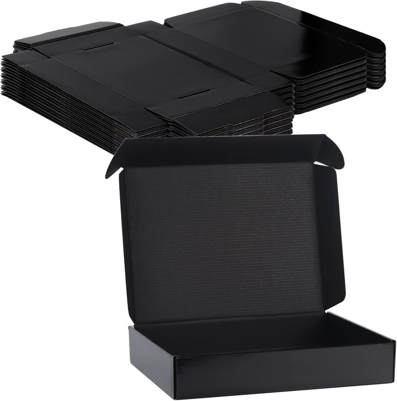 Rempry 11x8x2 Black Shipping Boxes Set of 20, Cardboard Corrugated Boxes Gift Boxes for Small Business, Literature Mailer - Image 1